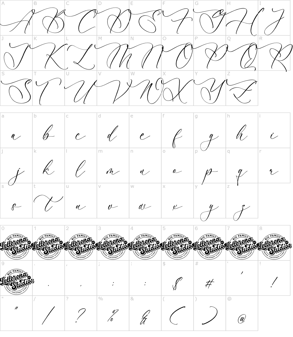 フォントの文字: Augusthin Beatrice