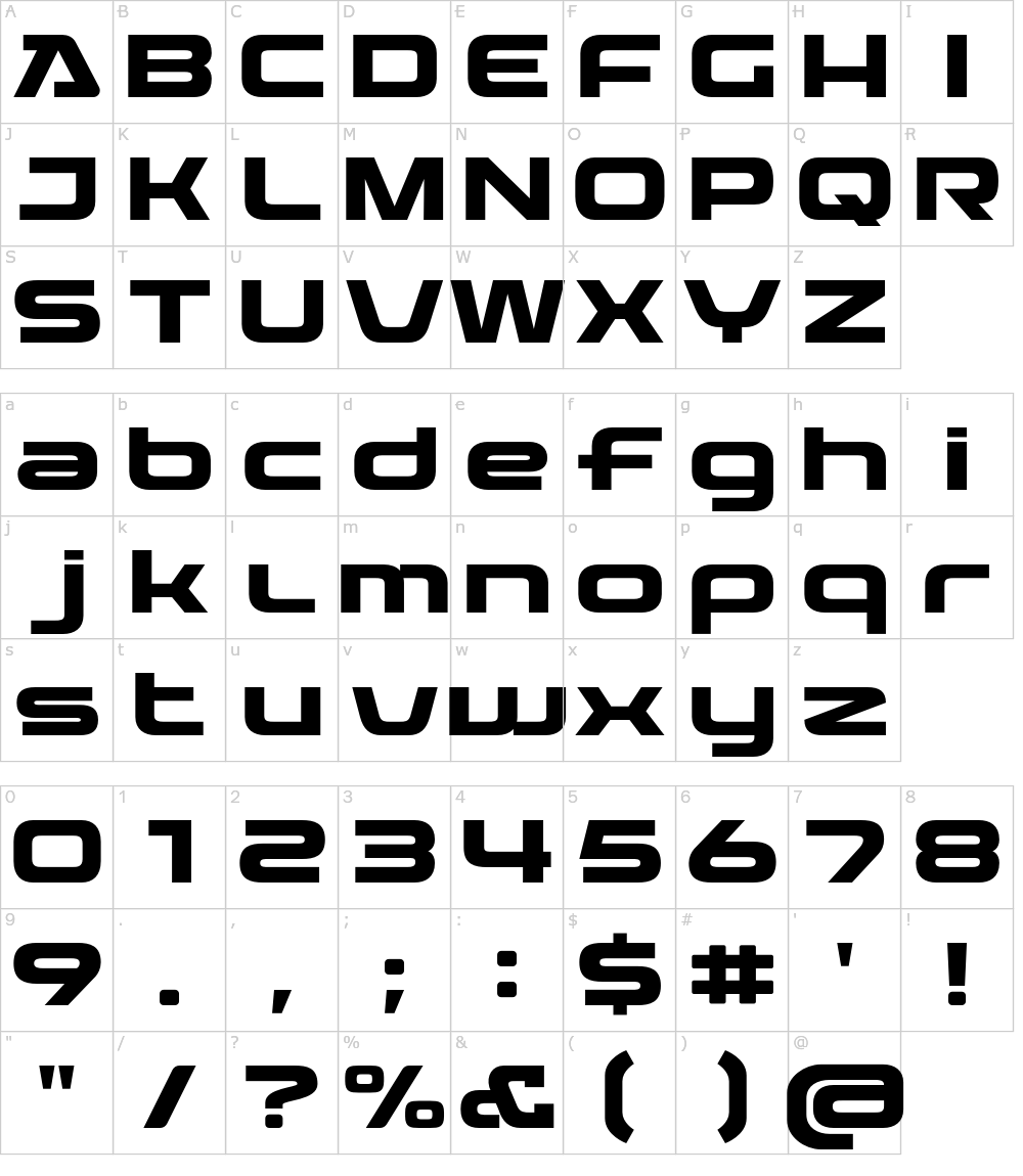 フォントの文字: Cravend