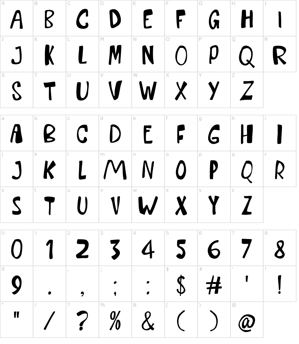 フォントの文字: Freak Droop