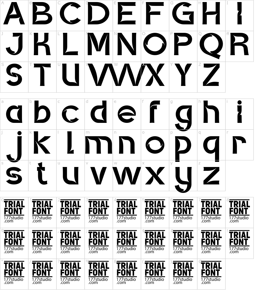 Caratteri del Font - Eclipses Cosmos
