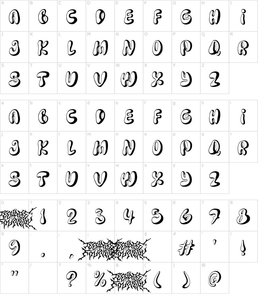 フォントの文字: Teenage Yellow Star