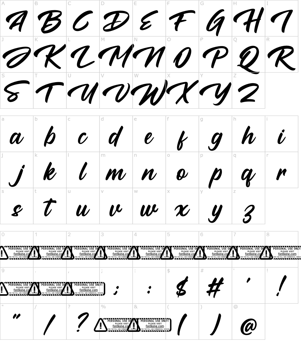 フォントの文字: Shellan