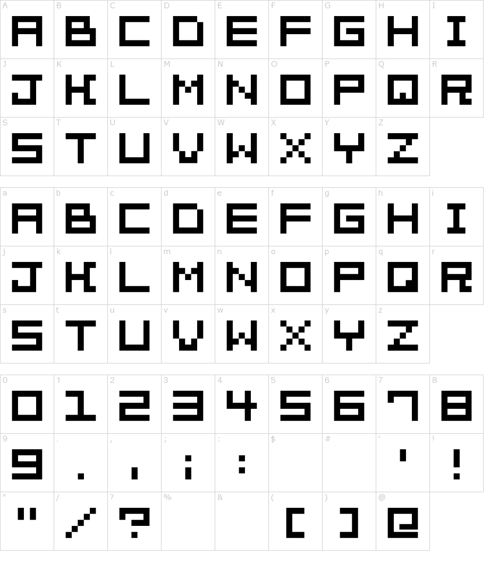 フォントの文字: Pixelation