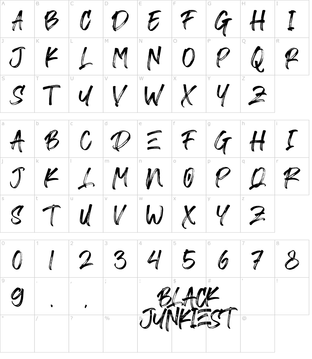 폰트 문자: Black Junkiest