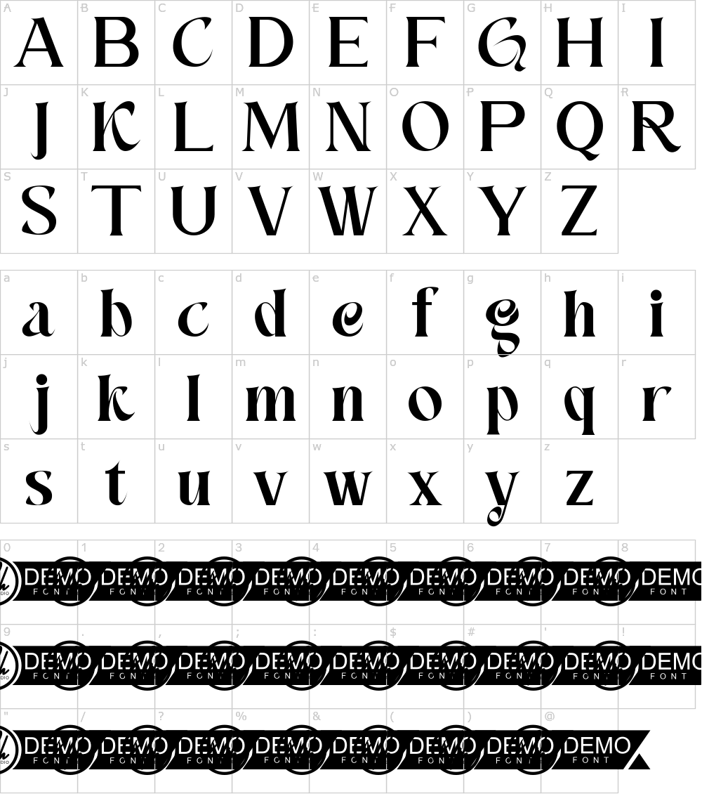 字体字符: Unique Kingdom