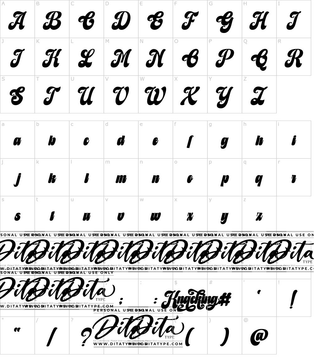 フォントの文字: Knacking