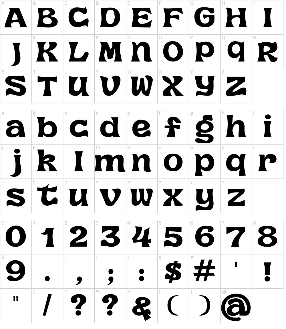Caratteri del Font - Magic Tribes