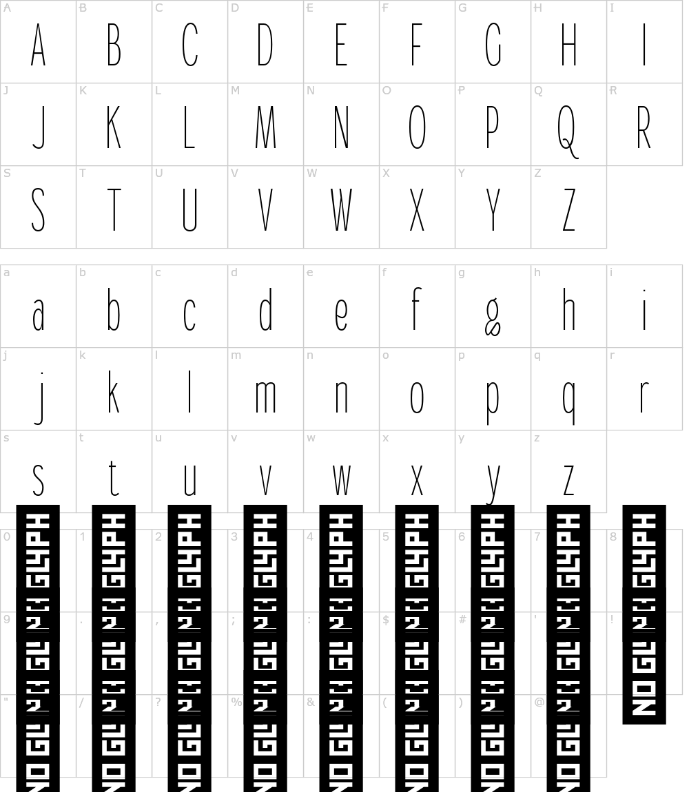 字体字符: Miraelo