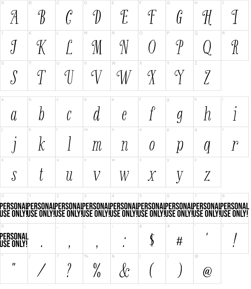 Characters: Second Mark Serif Font