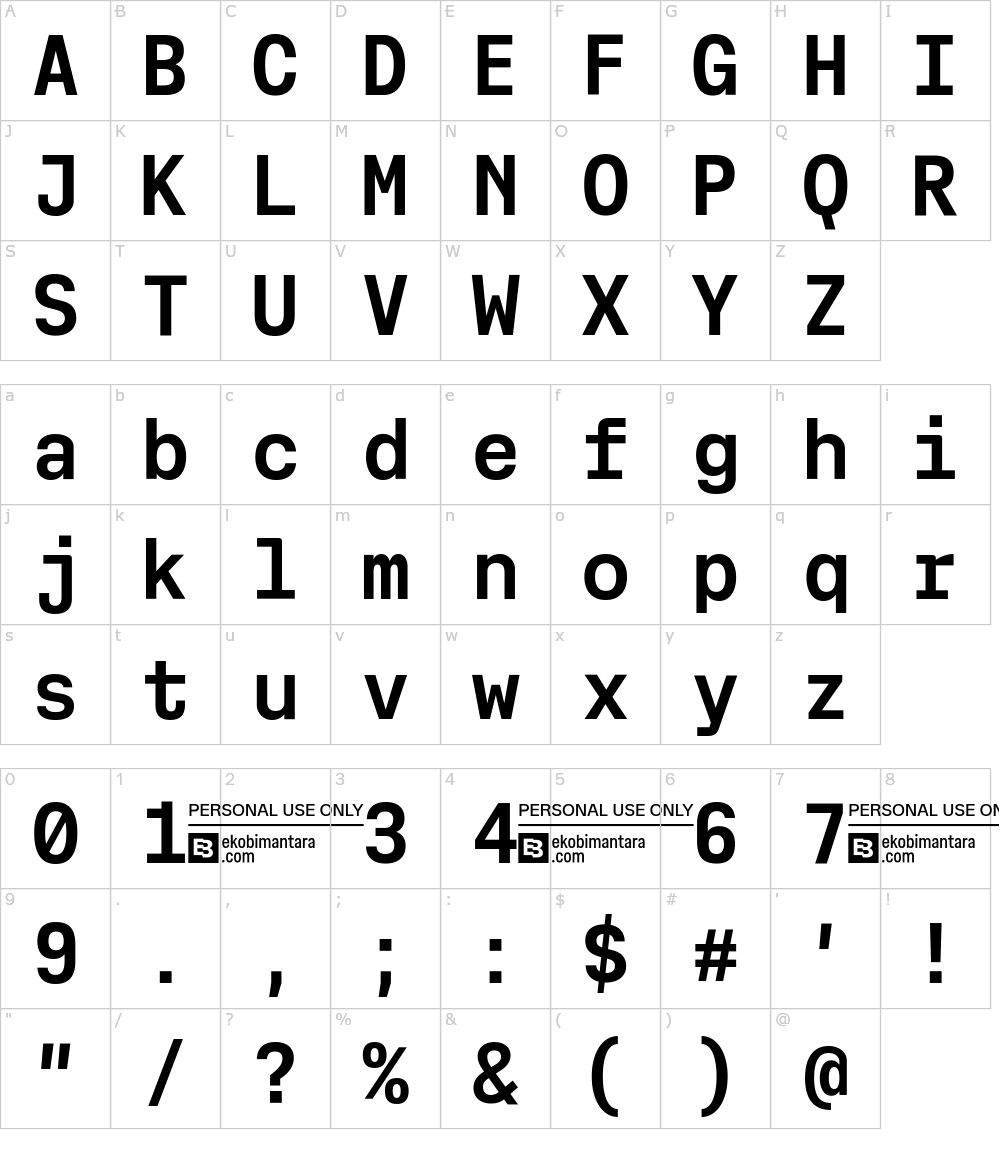 フォントの文字: Cx Mono