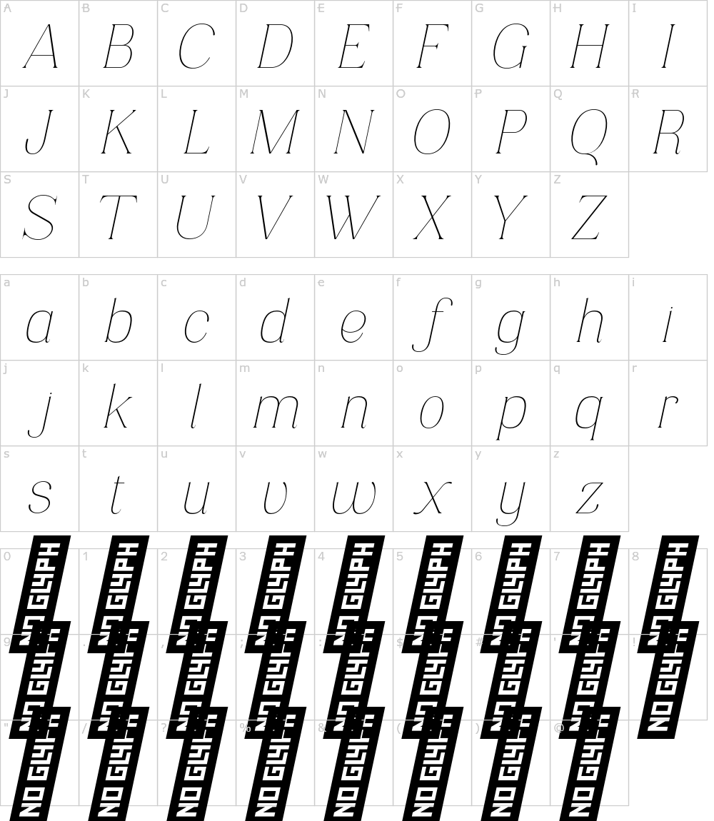 字体字符: Solhene