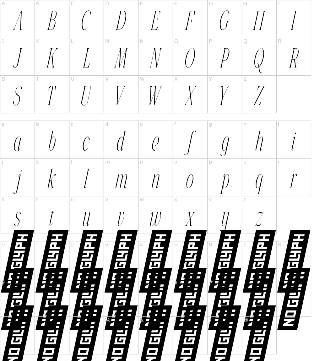 字体字符: Veliora