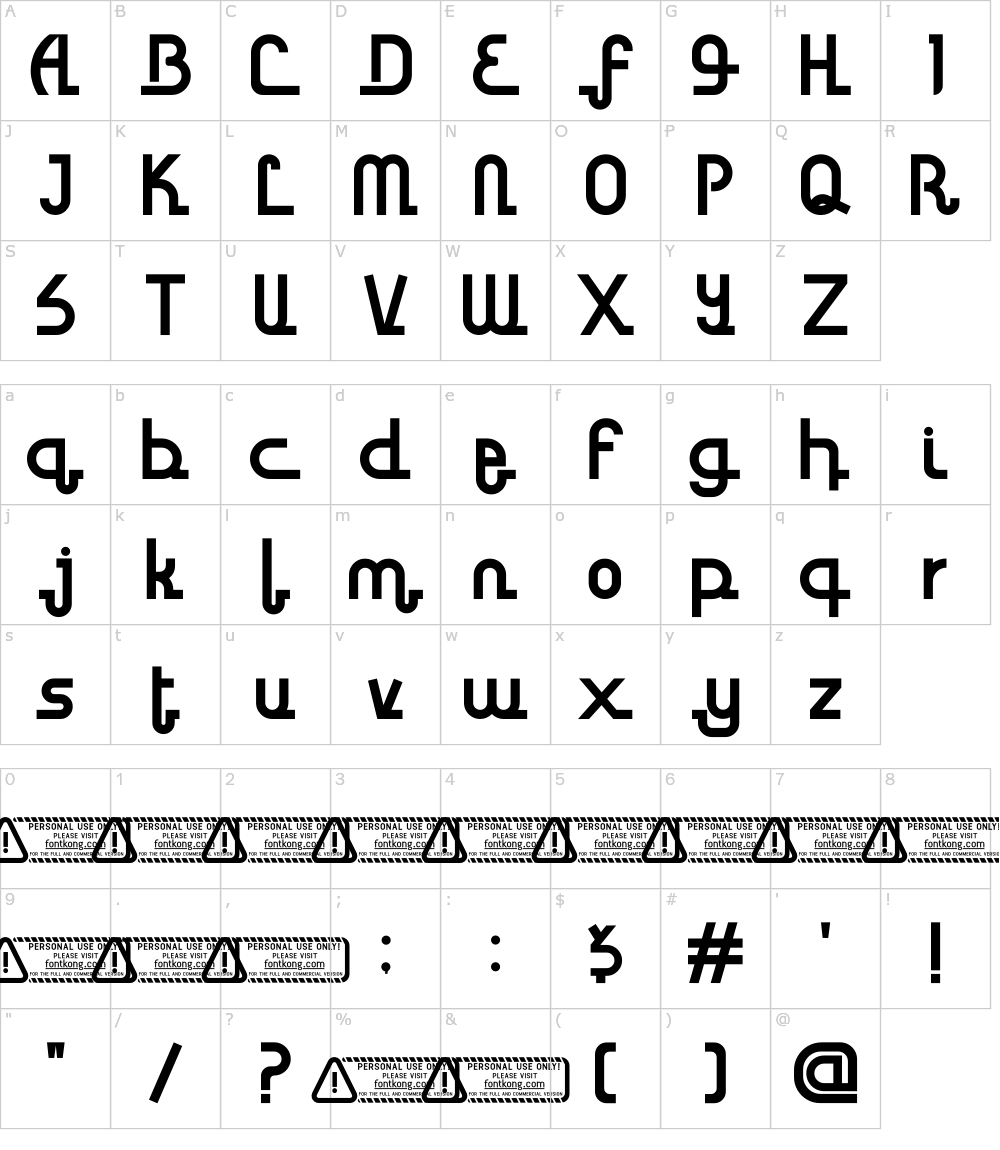 字体字符: Medina