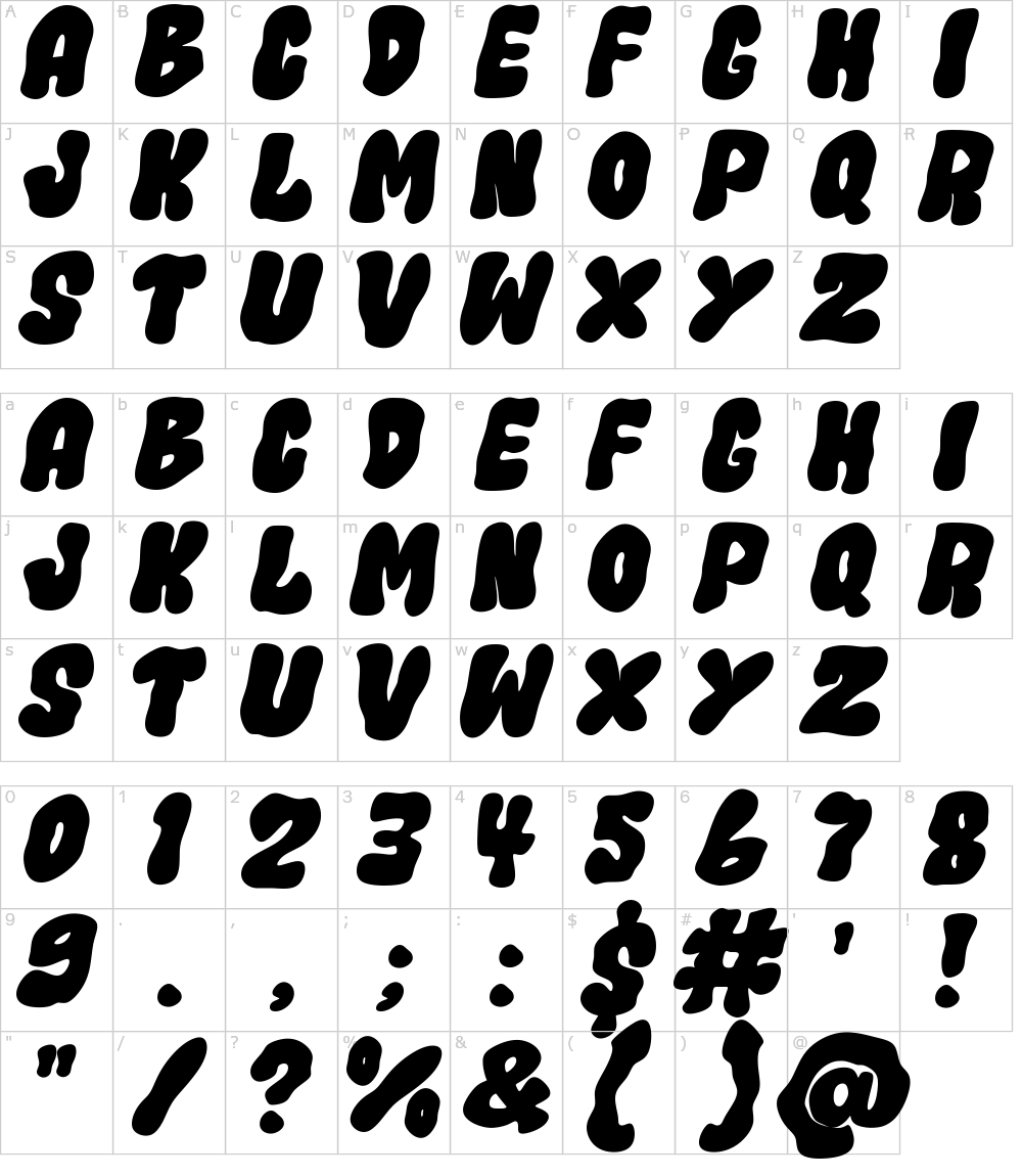 Caratteri del Font - Chunk Wave