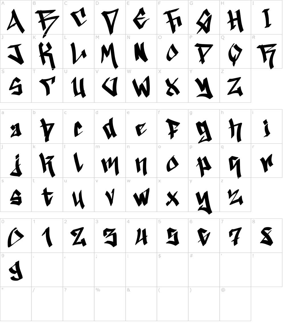 폰트 문자: Lazy Dark