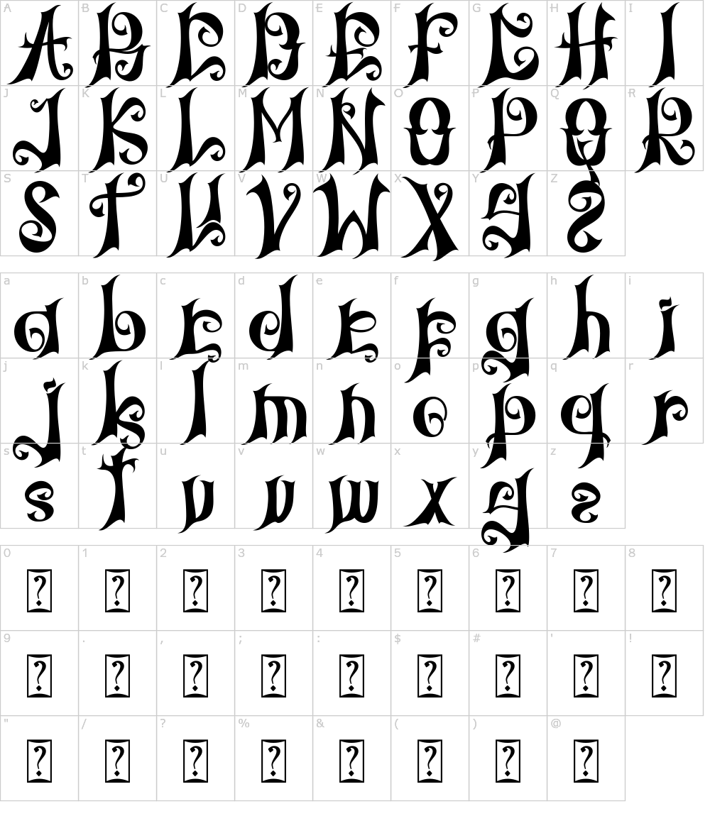 Characters: Black Silent Font