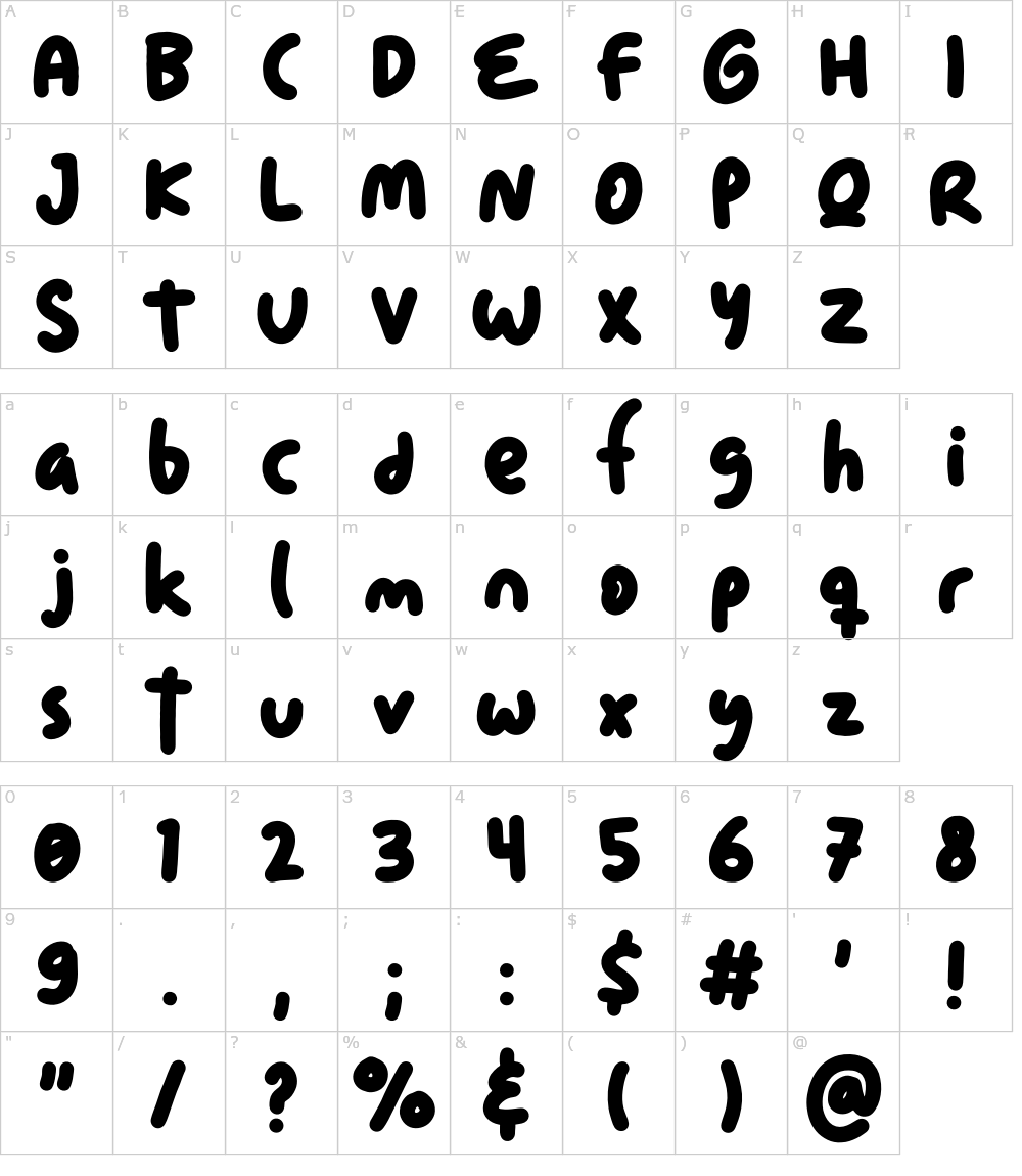 フォントの文字: Tuncho Plonko