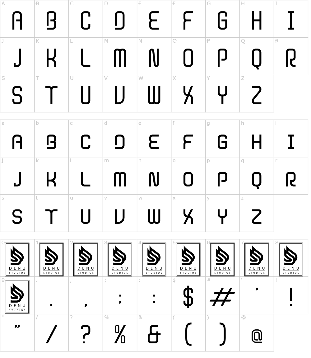 Caratteri del Font - Klown Void