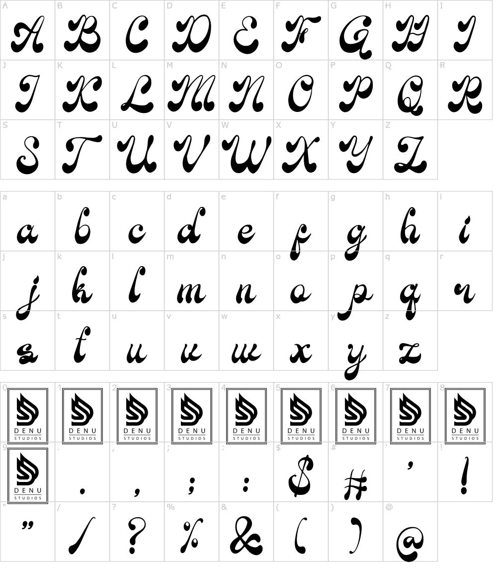 フォントの文字: Parlein Santiqa