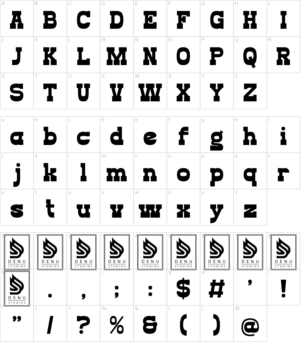 フォントの文字: O