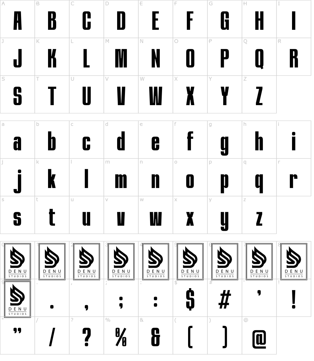 Caratteri del Font - Metroway