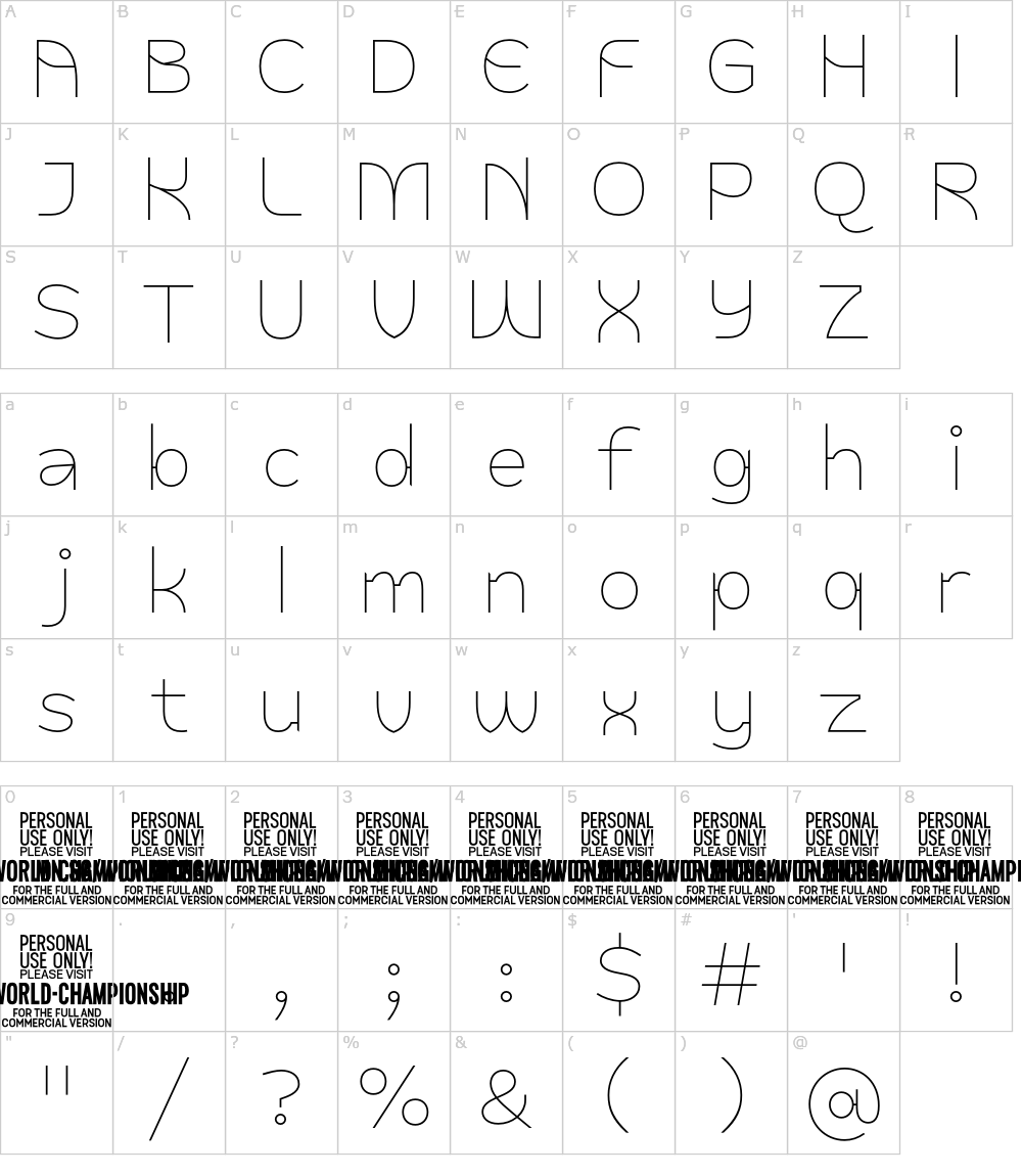 フォントの文字: World Championship [Måns Grebäck]