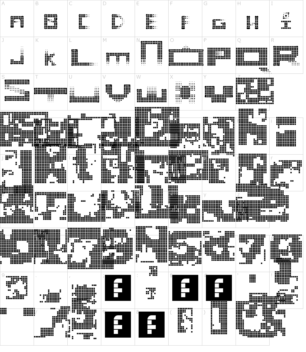 フォントの文字: Cool Iris