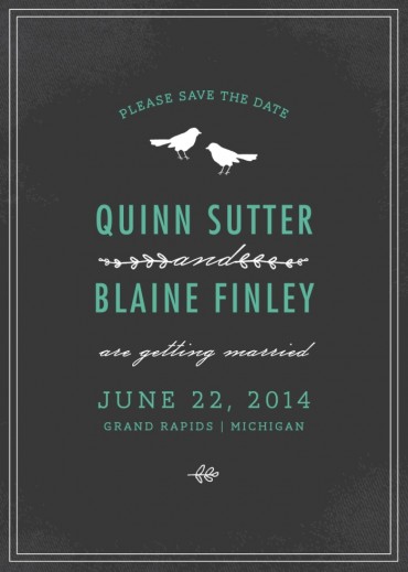 Chalkboard Save the Date Card Featuring Allyson Font