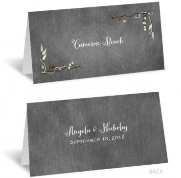 Chalkboard Autumn Place Card Featuring Peoni Pro Font