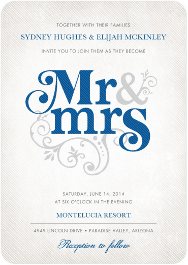 Flourish Title Wedding Invitation Featuring Emfatick Font