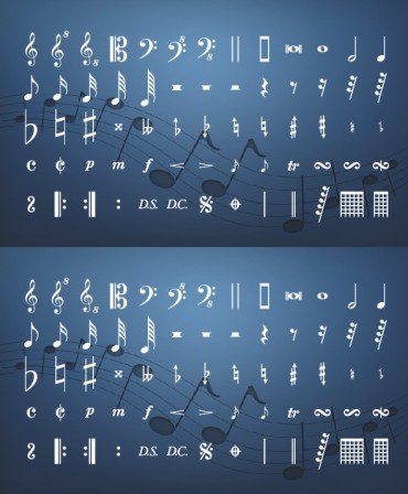 music symbols font for word