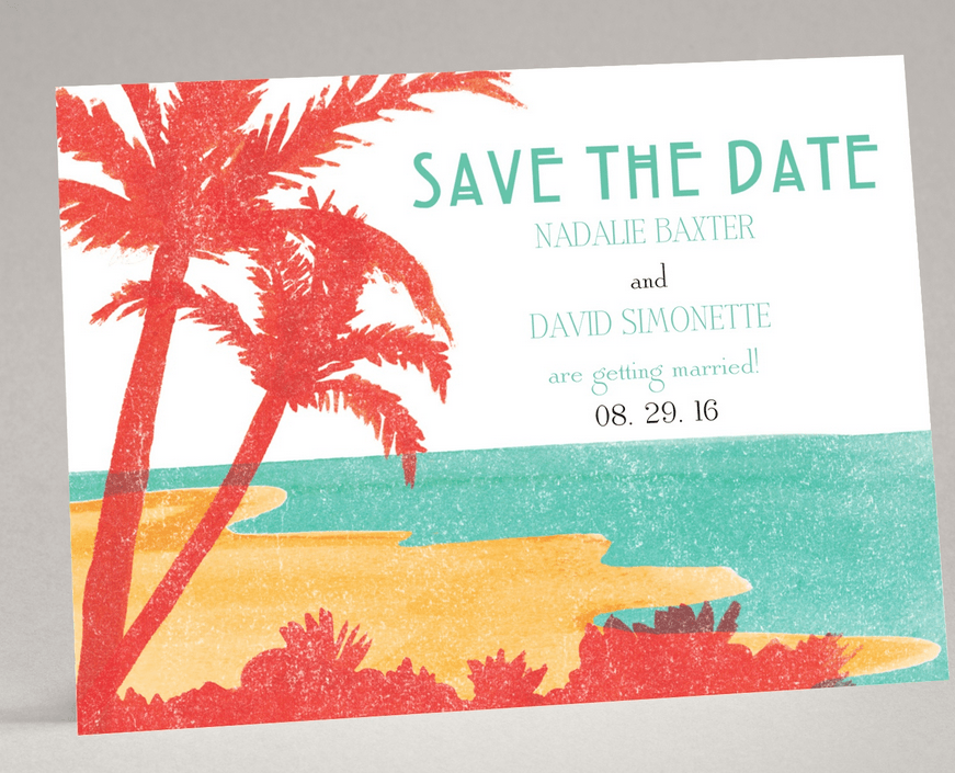 Palm Tree Pair - Save the Date Magnet