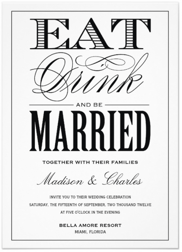 Be Married Wedding Invitation Featuring Compendium Font