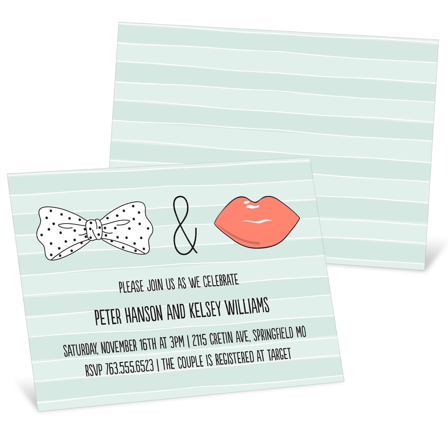 bow tie bridal shower invitation