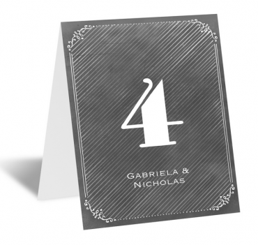 Chalkboard Sketch Table Number Featuring Esther Font
