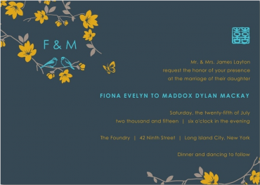 Fresh Flight Wedding Invitation Featuring Futura Font