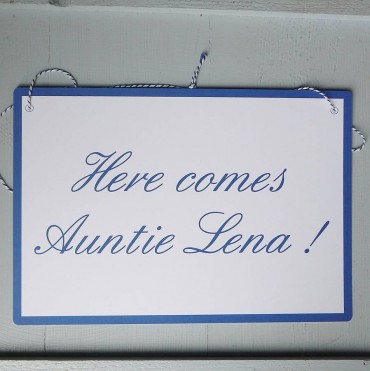 Here Comes the Bride Card Sign Featuring English Script Font