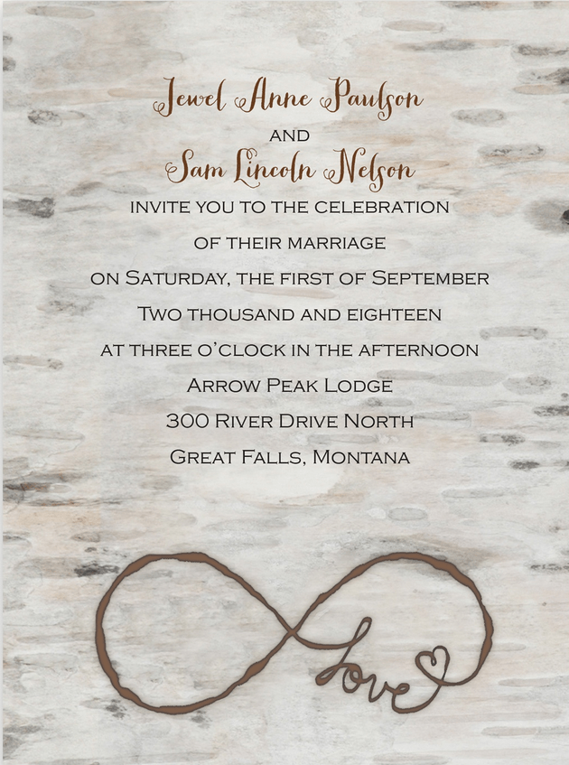 love for infinity wedding invitation