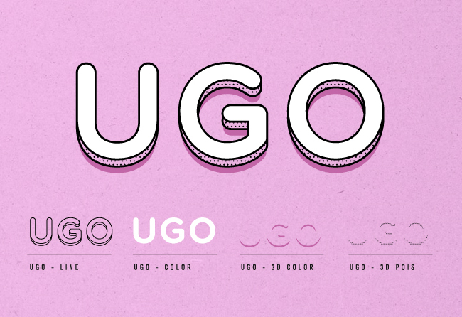 UGO – Free 3D Layered Font Poster A