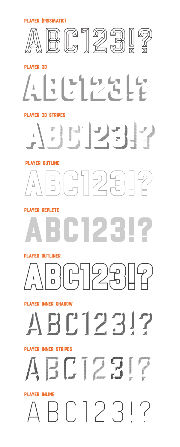 Player – Layered Font by Uppertype Poster A