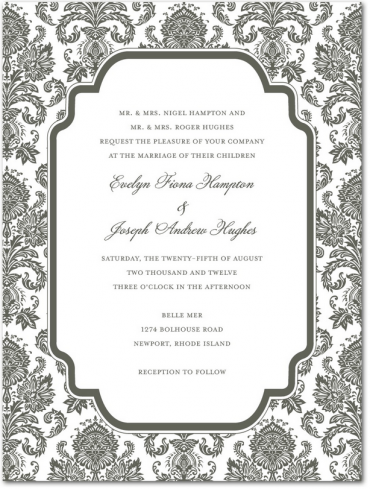 Stately Stardust Wedding Invitation Featuring Lily Wang Font