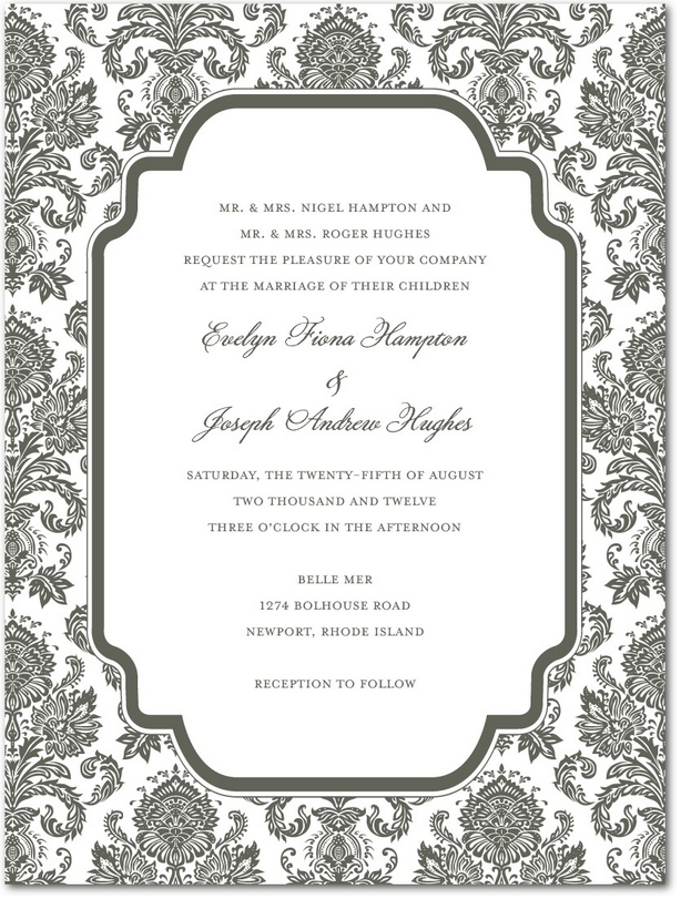 stately stardust wedding invitation