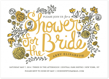 Wild Garden Bridal Shower Invitation Featuring Mrs Eaves Font